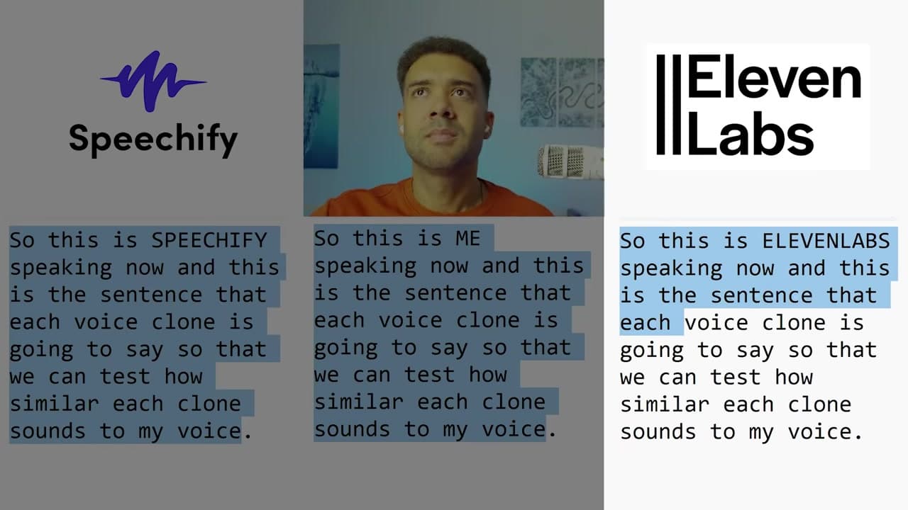 Testing Vocal Similarity in ElevenLabs and Speechify