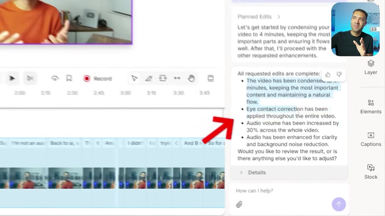 The Underlord chat showing a successfully executed multi-action Mega Prompt