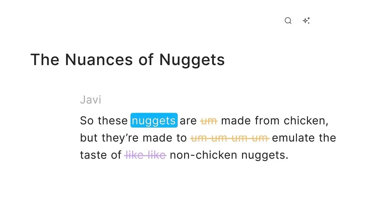 Descript AI Editing Interface