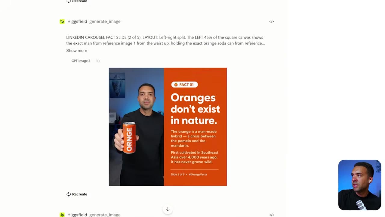 Five-slide LinkedIn carousel generated in Claude