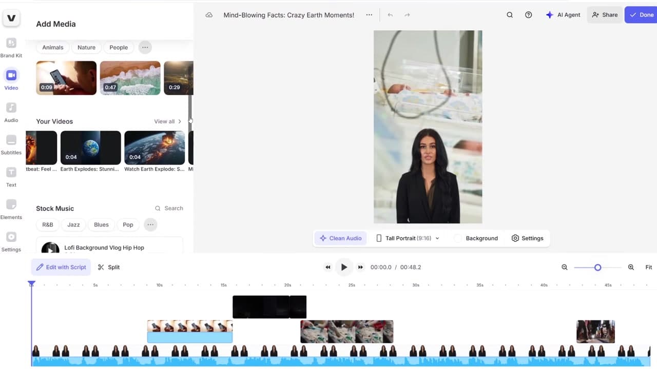 Adding custom generated b-roll to the timeline