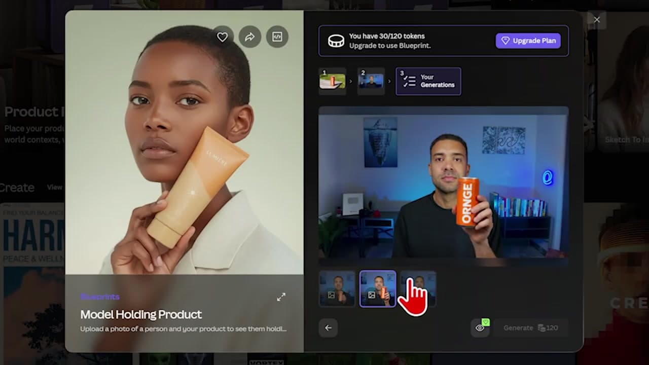 Leonardo AI generated Model Holding Product images