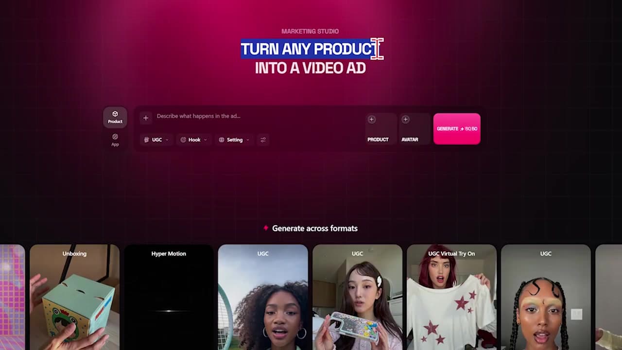 Higgsfield Marketing Studio user interface