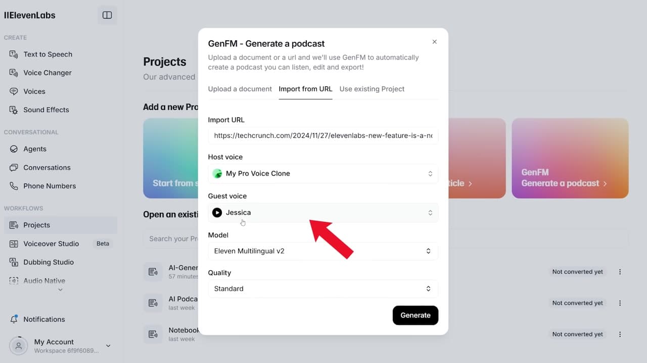 Selecting Host and Guest Voices in GenFM
