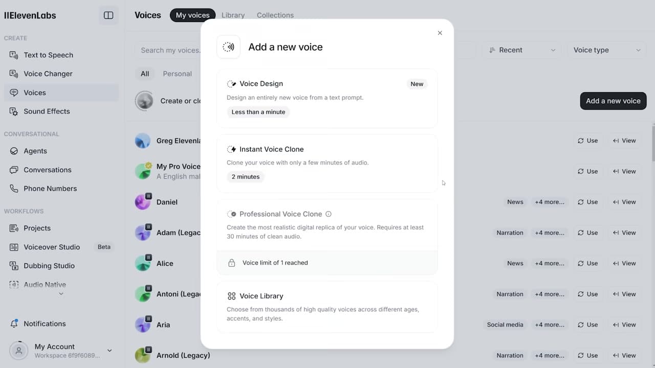 Creating a Professional Voice Clone in ElevenLabs