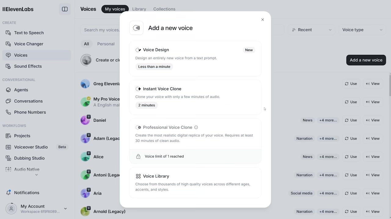 Creating a Professional Voice Clone in ElevenLabs