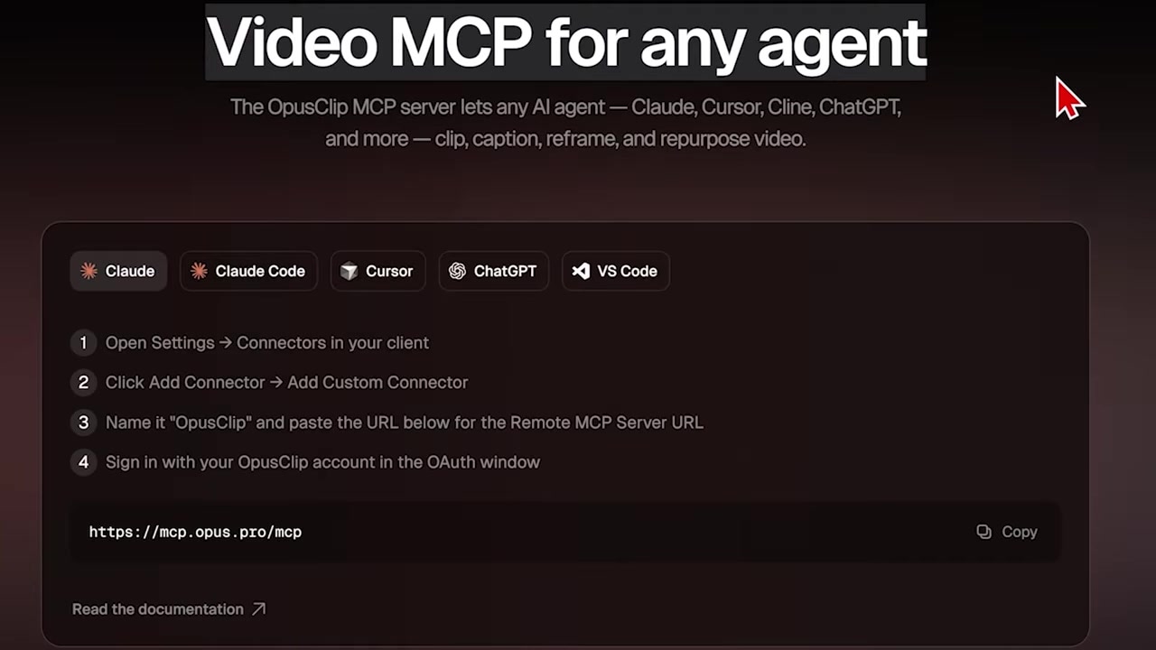 OpusClip MCP Setup Page