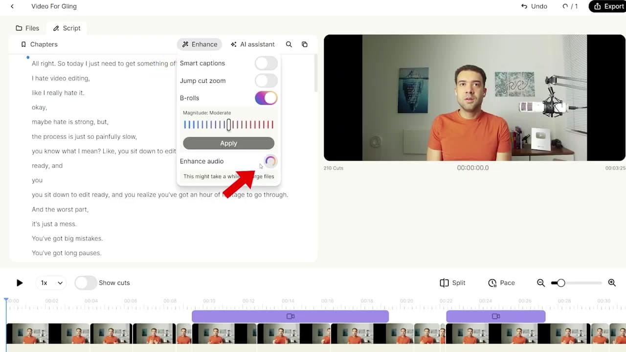 Enabling speech enhancement in Gling