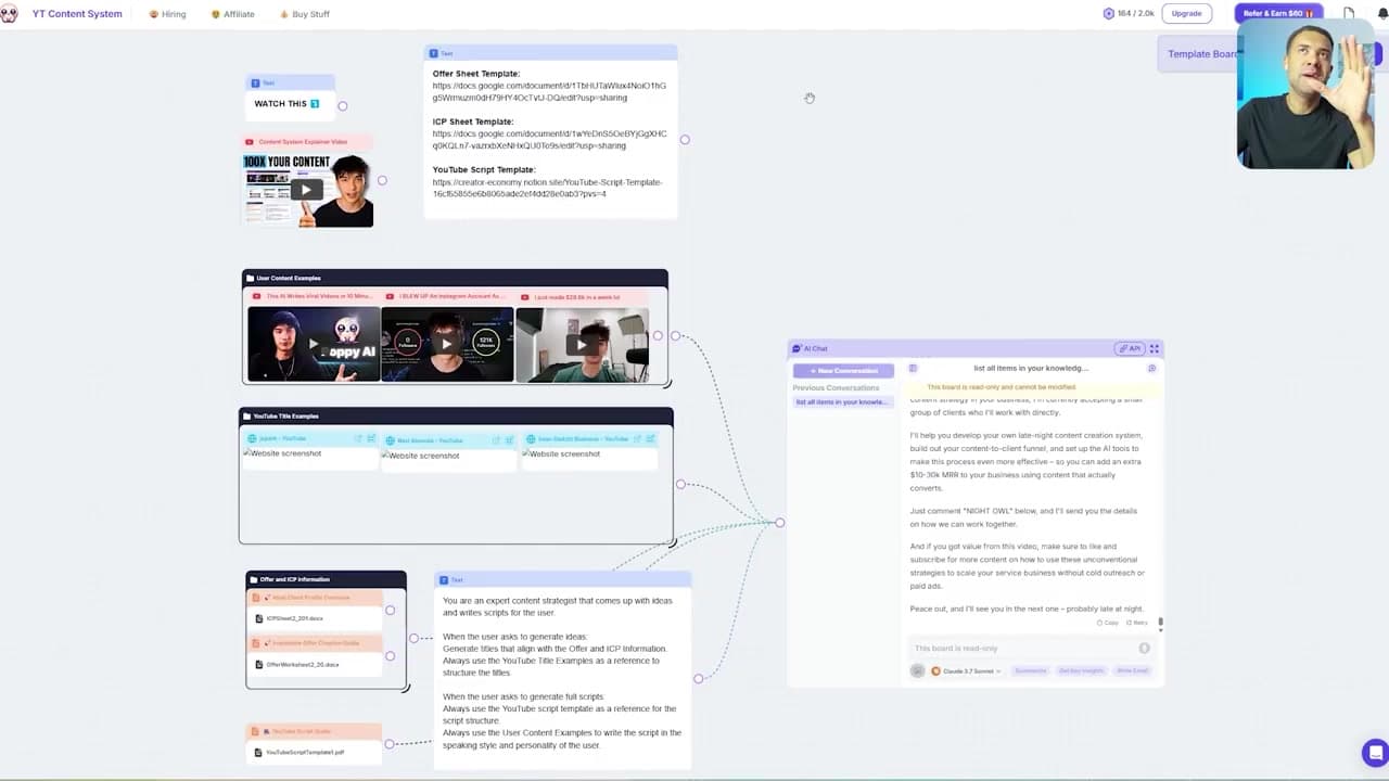 The Poppy AI visual whiteboard interface