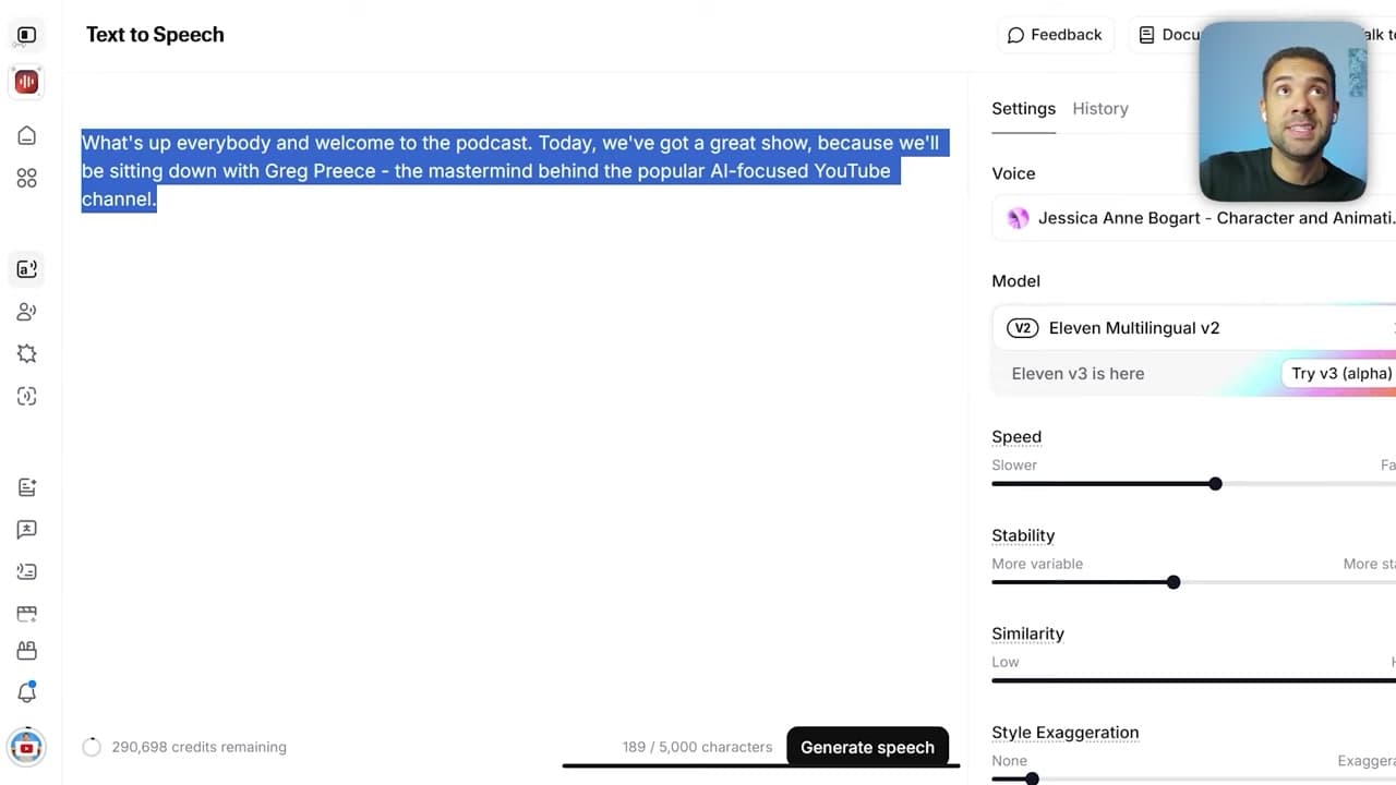 ElevenLabs Main Dashboard Overview