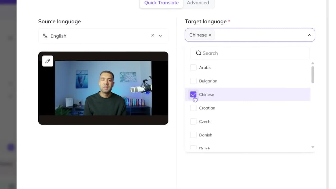 HeyGen translate video screen